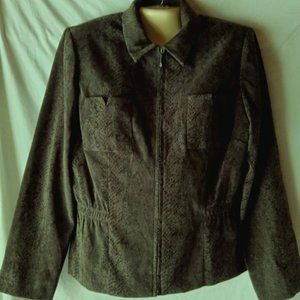 Women's Olive Snakeskin Print Blazer Jacket Size 14